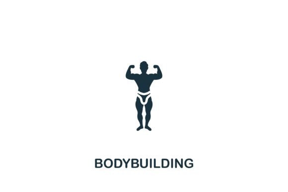 Bodybuilding Icon: A Versatile Fitness Symbol for Design Projects